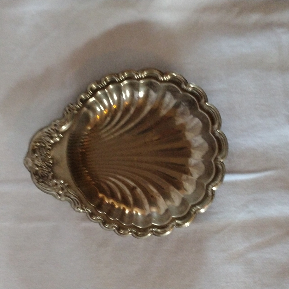 Vintage silver plated scalloped tray